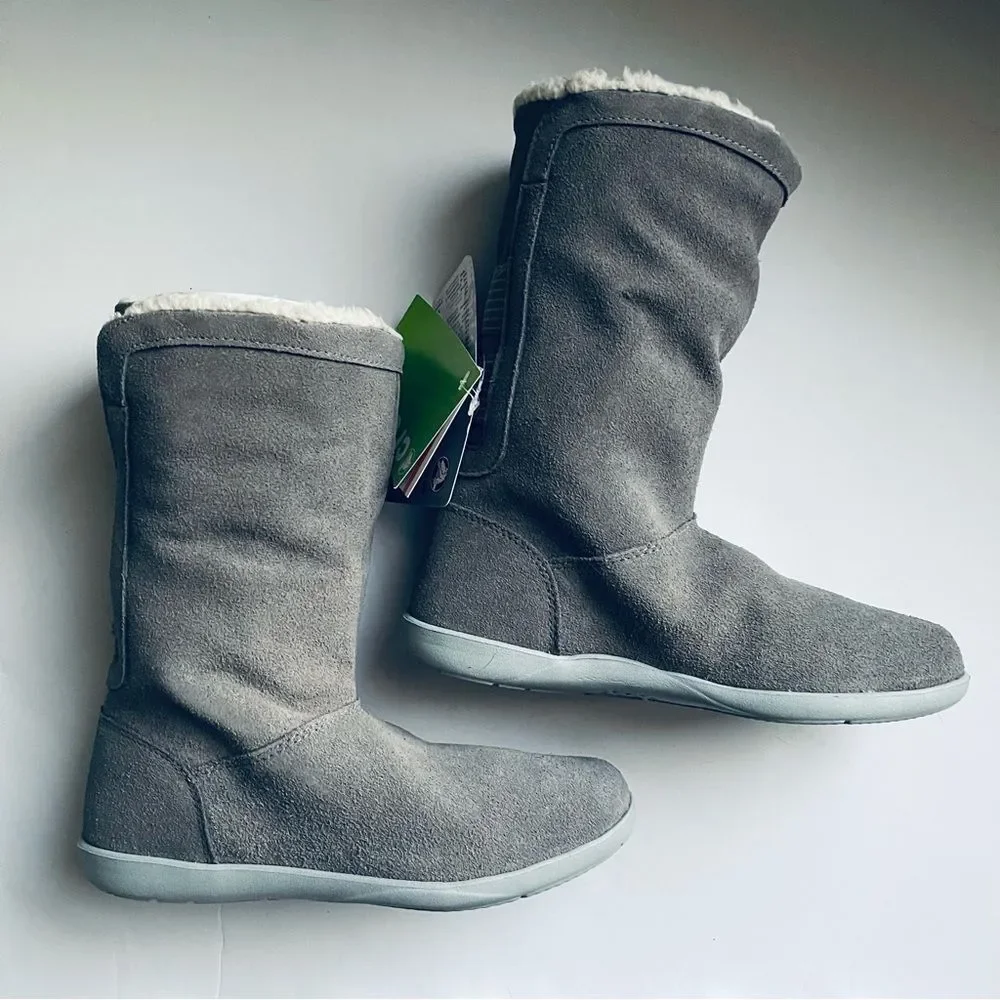 NIB Crocs Adela Foldover Fuzz Bootie 6 Smoke‎ Gray